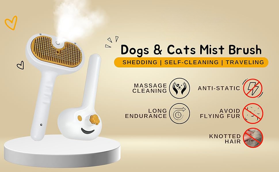 Pet Steam Slicker Brush with Spray