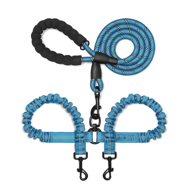 Double Dog Leash Coupler for Walking Two Dogs