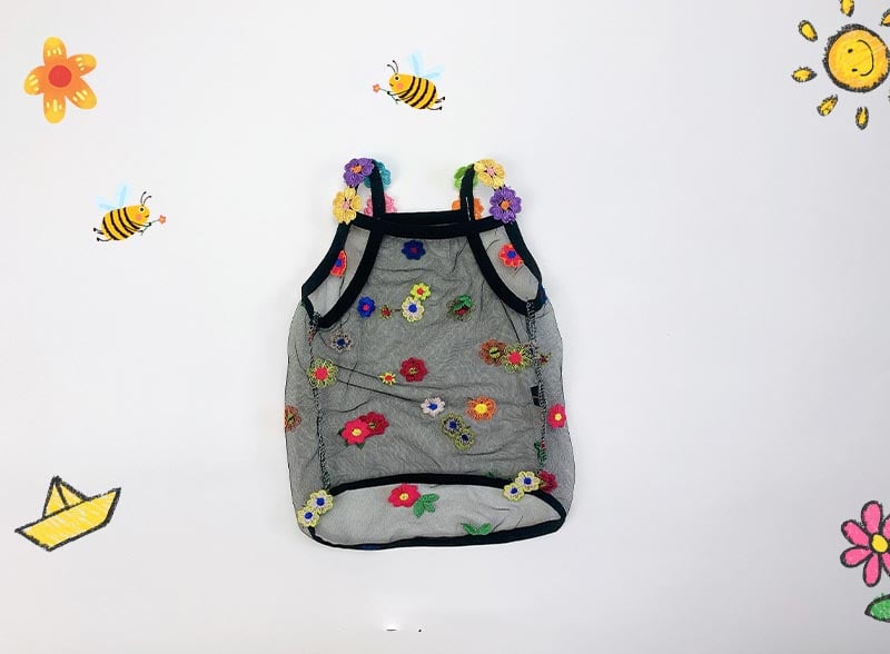 Cute Flower Pet Clothes - Hollow and Breathable Design