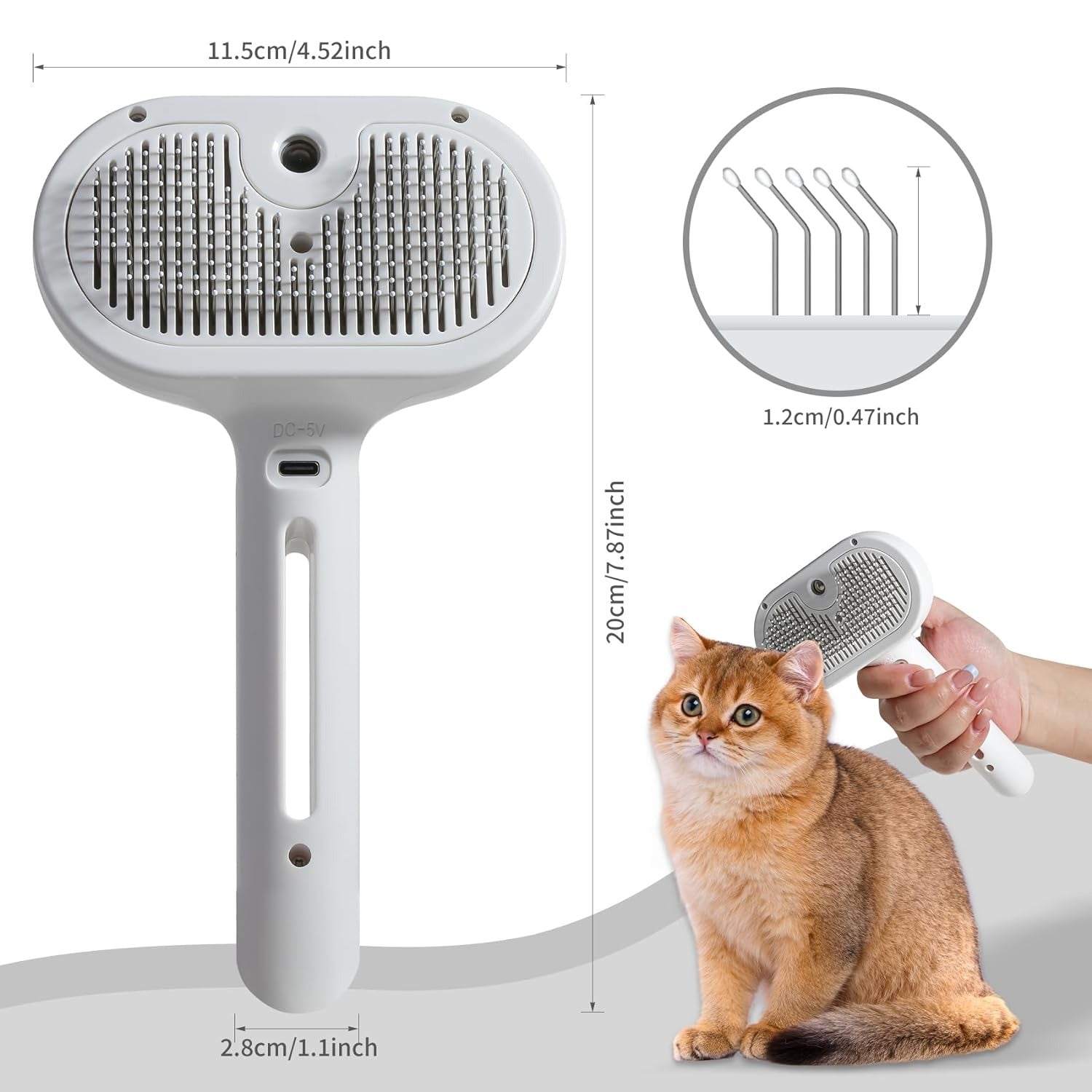 Spray Cat Brush with Water Tank for Shedding