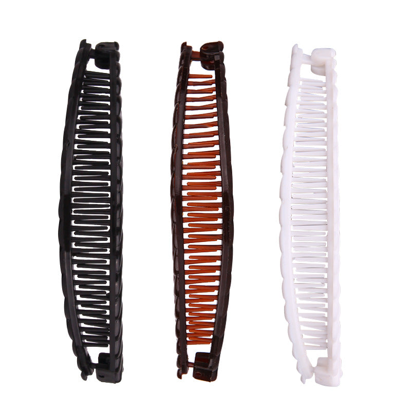 Vintage Solid Color Banana Hair Clip for Women & Girls