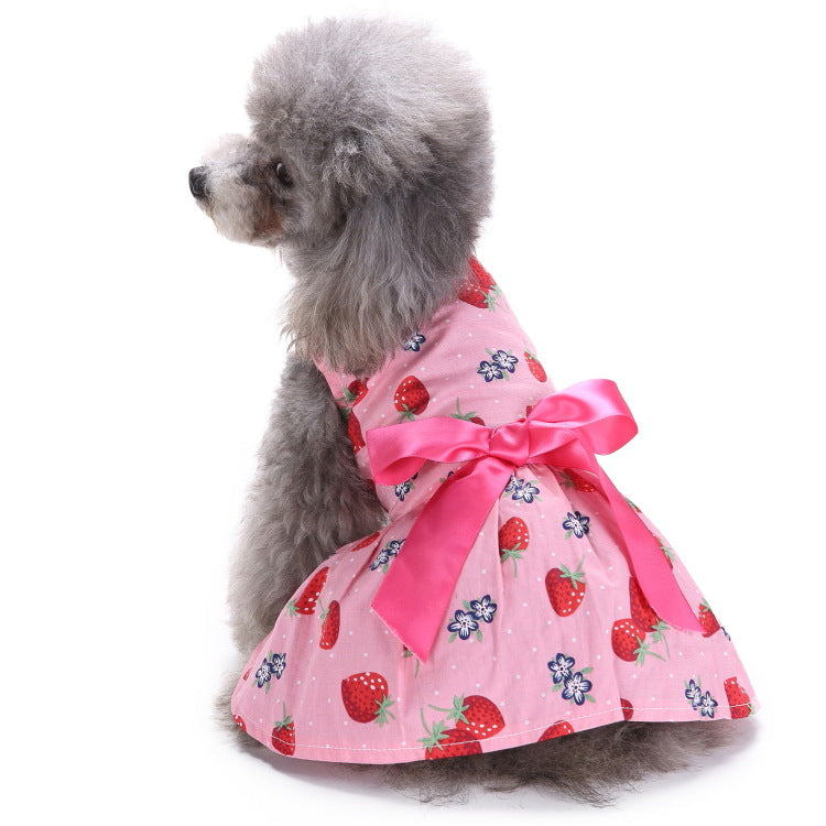 Polka Dot Pet Summer Dress - Watermelon & Strawberry