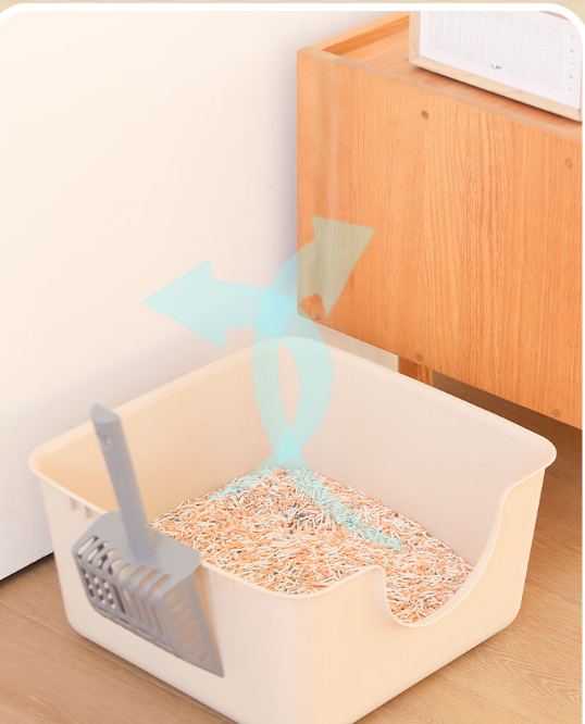 Large Thick Semi-Enclosed Cat Litter Box for Pets