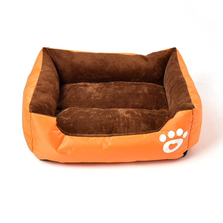 Factory Direct Soft Cotton Pet Bed with Paw Print Design