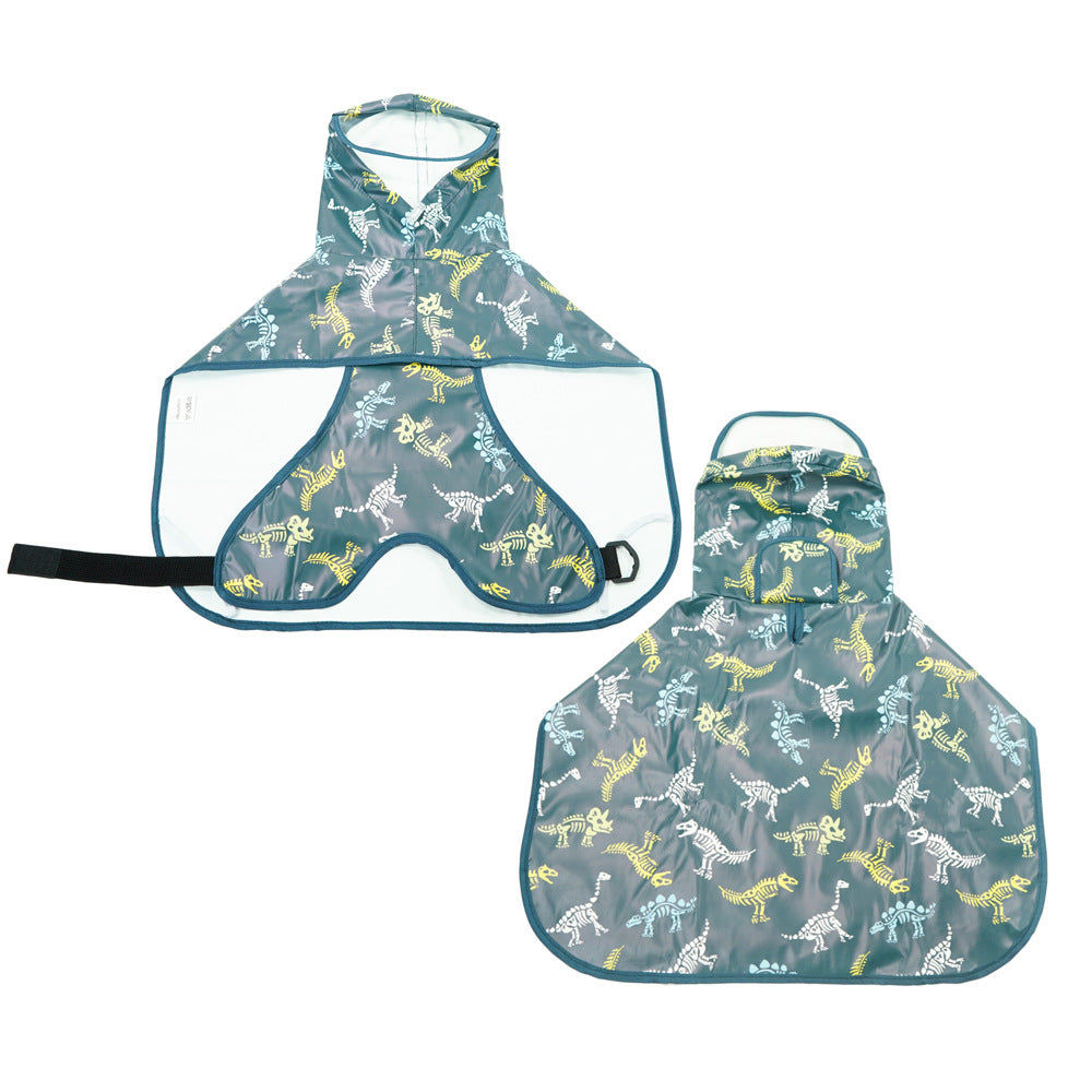Transparent Brim Dog Raincoat with Bellyband