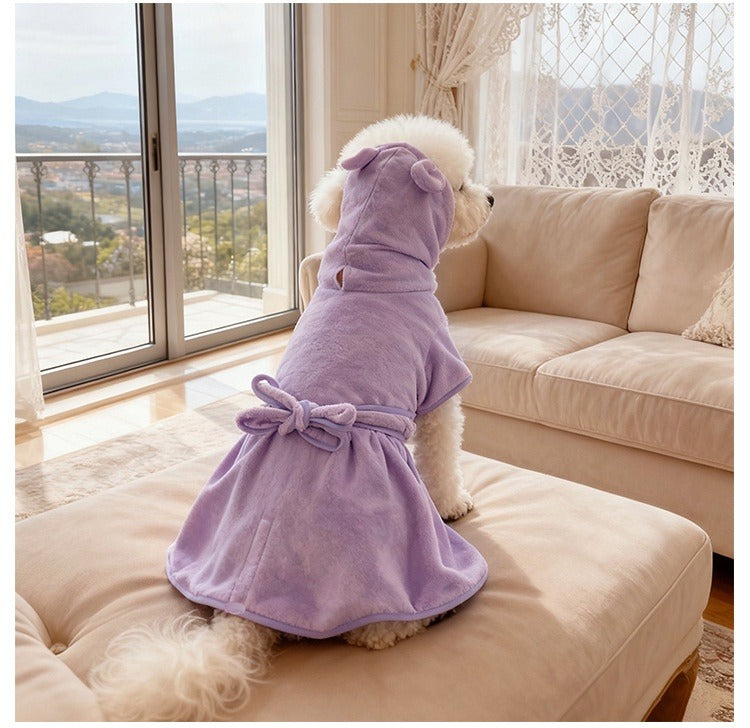 Four-season Thick Absorbent Pet Bathrobe