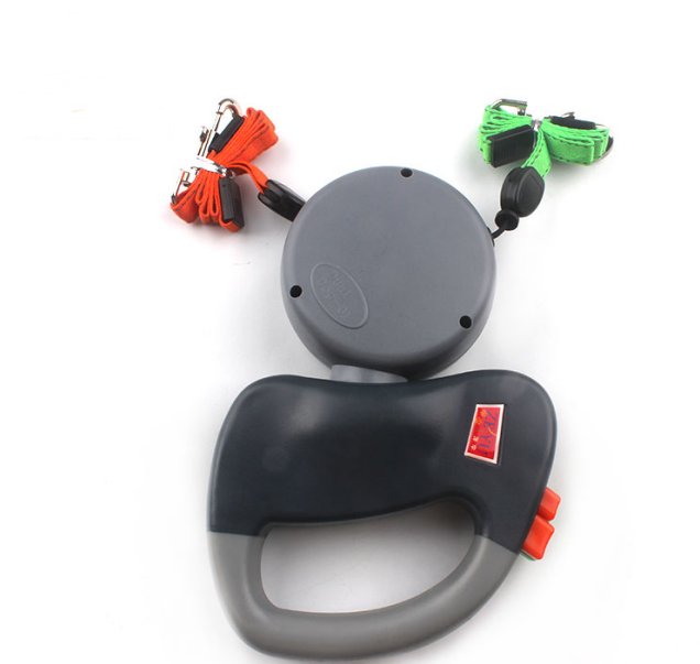 Dual-Head Dog Leash with Automatic Retractable Strap