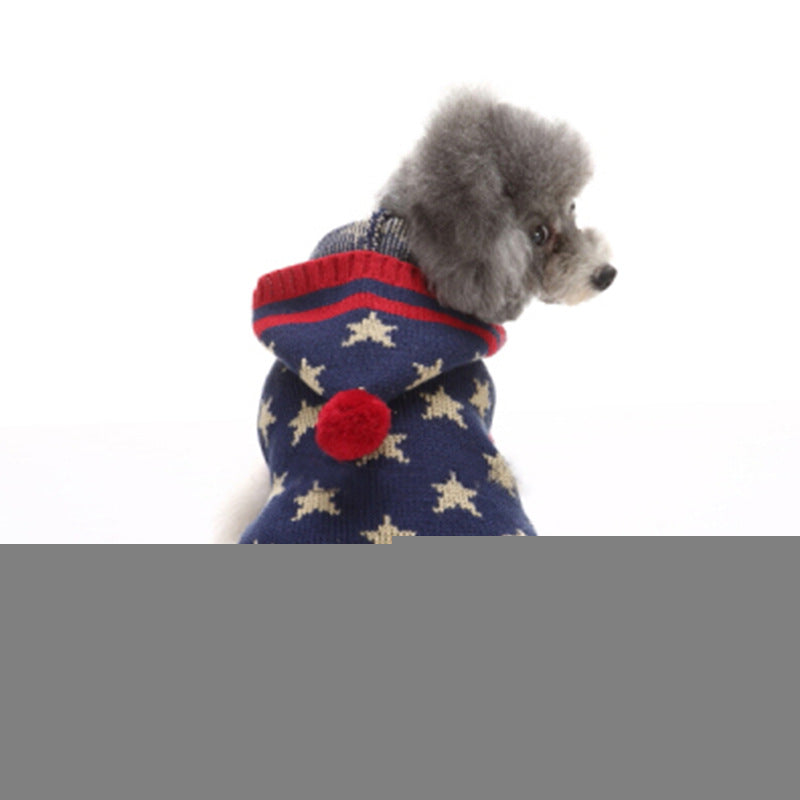 Christmas Snowflake High Neck Dog Sweater for Pets