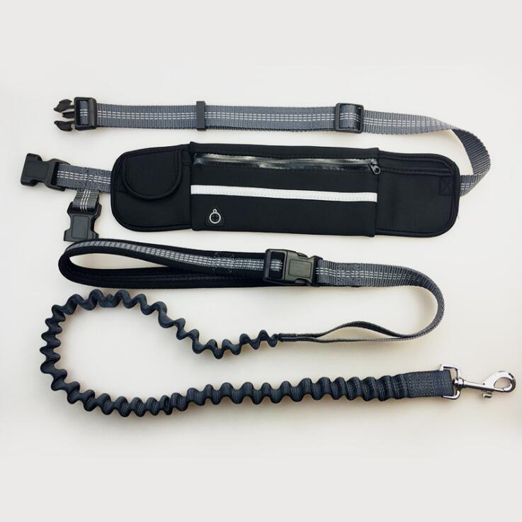Adjustable Hands-Free Dog Running Leash with Pocket