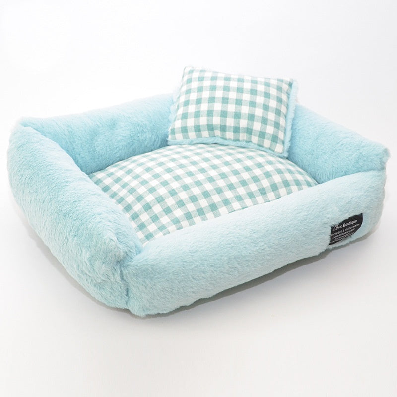 Washable Velvet Pet Nest with Removable Cover