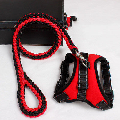 Nylon Medium Large Dog Harness with Reflective Collar