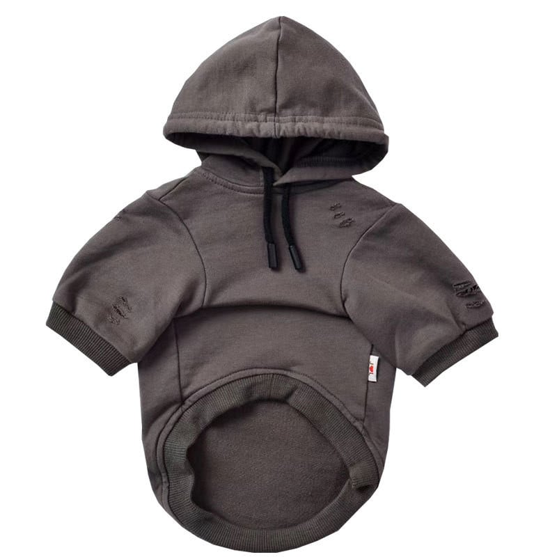 Dog Hoodie with Solid Color and Two-Legged Design