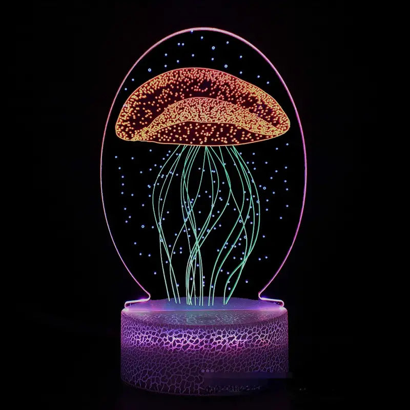 3D Illusion Night Light with Touch Control, 3 Colors