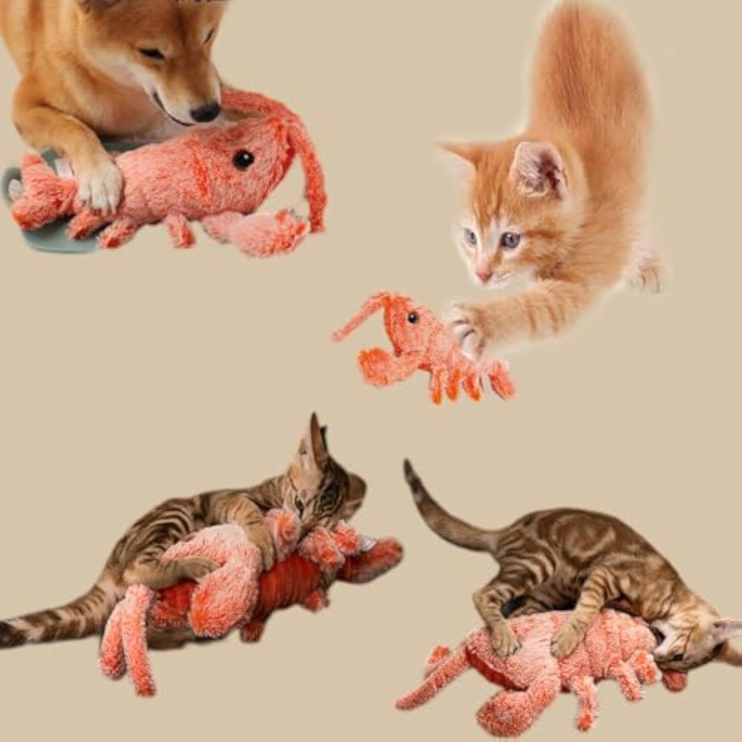 USB Rechargeable Cat Lobster Kicker Toy