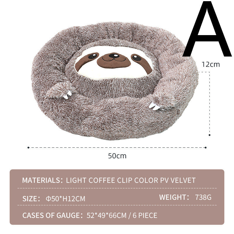 Sloth Pet Nest with Velvet Plush Sofa Design
