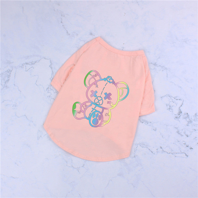 Cute Color Bear Cotton T-Shirt for Spring & Summer