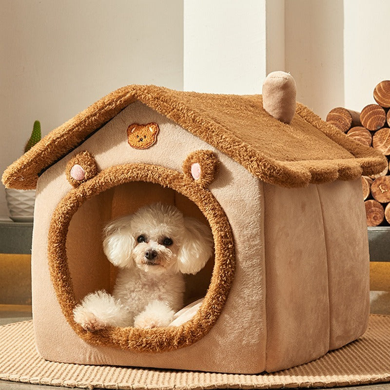Warm Enclosed Pet Bed Kennel
