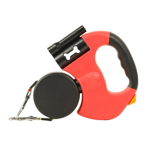 Automatic Double-Head Retractable Dog Leash with Light