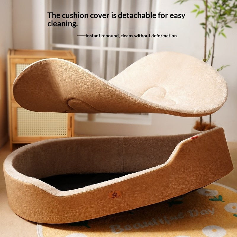 Universal Medium Dog Bed with Removable Leather Liner