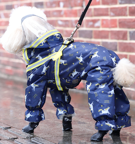Waterproof Dog Raincoat with Teddy Bag Belly