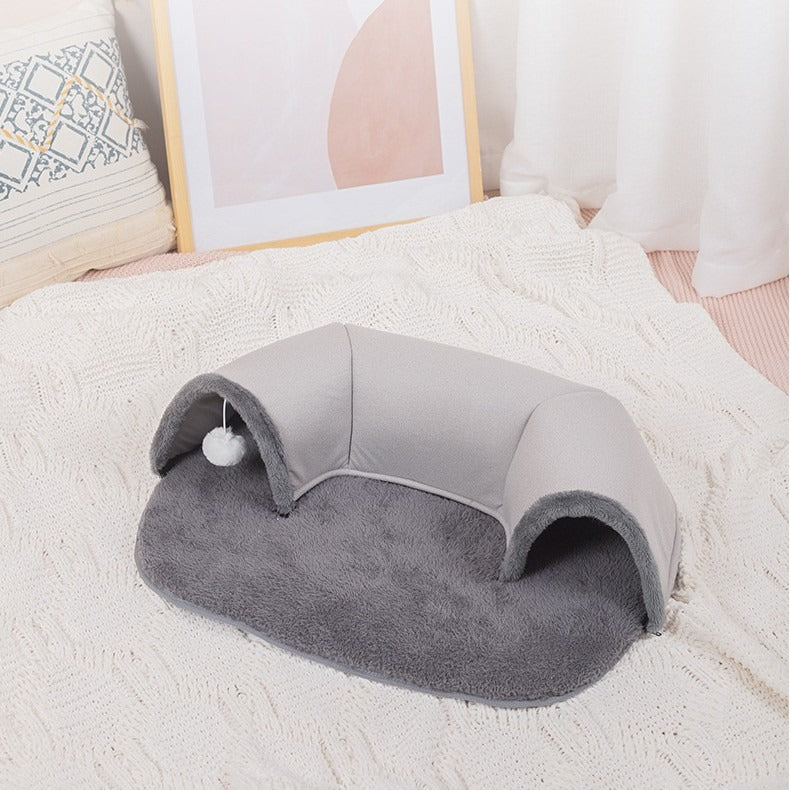 Plush Cat Tunnel Bed