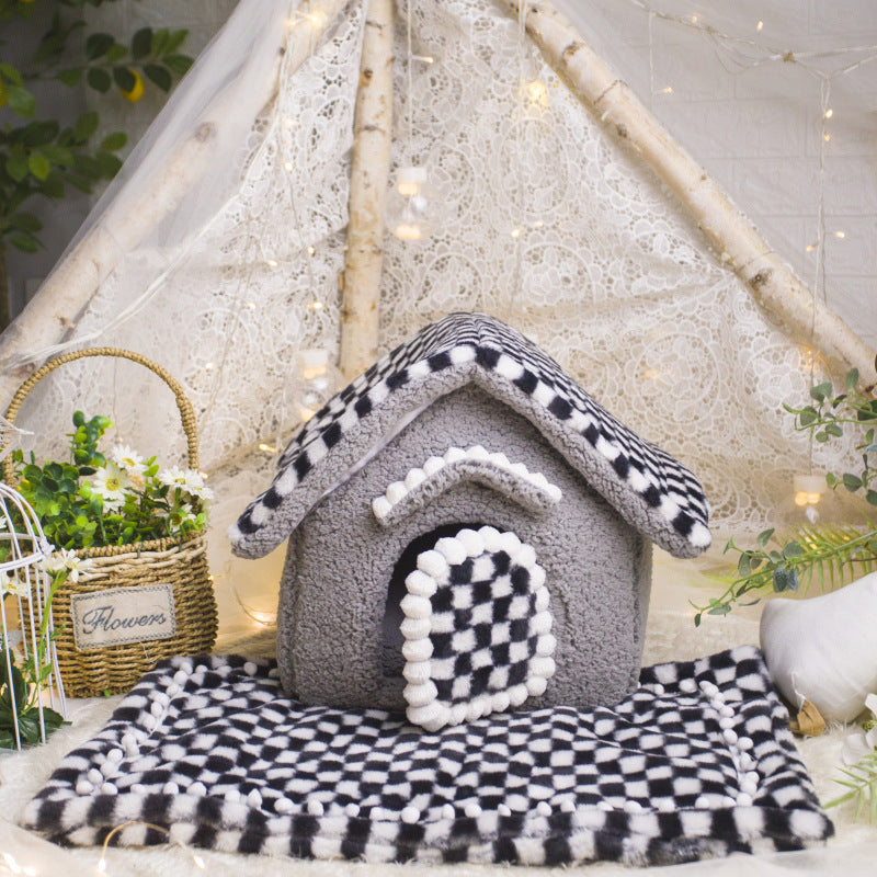 Winter Cozy Dog House for Small Breeds and Cats