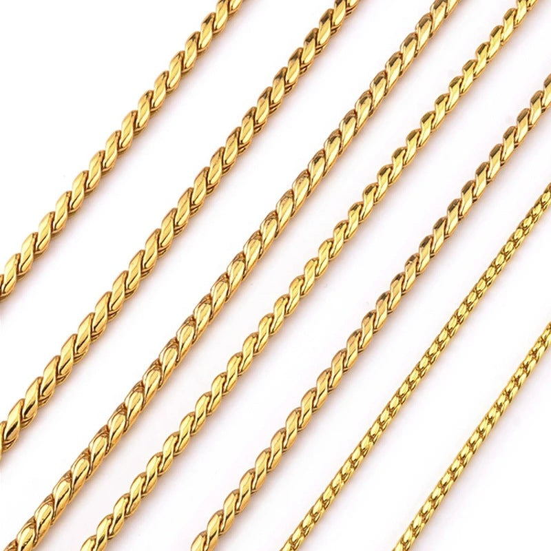 Gold Stainless Steel Snake Chain for Dogs (Medium to Large)