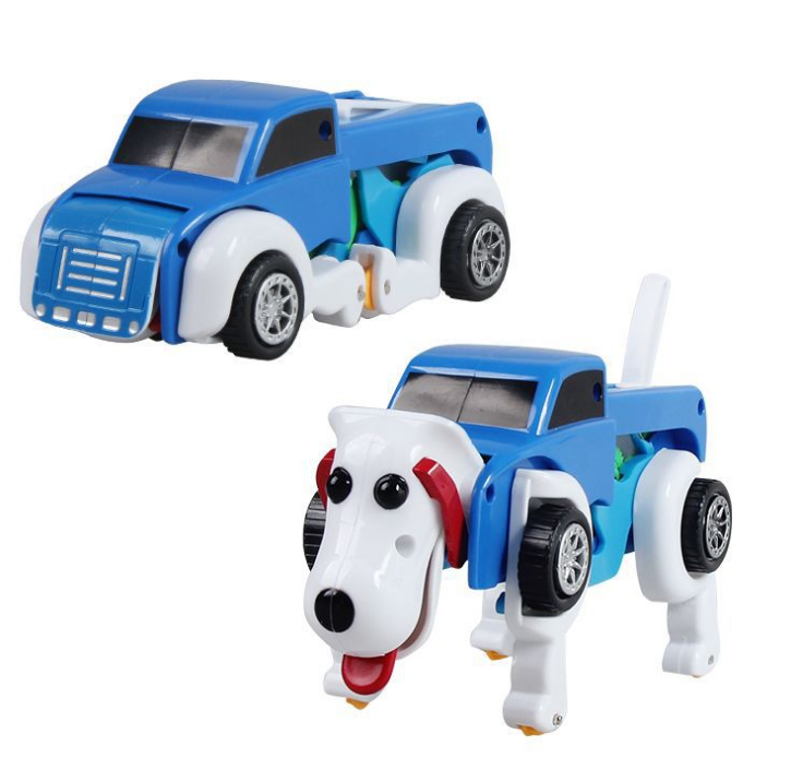 Transforming Wind-Up Dog Toy with Storage Function
