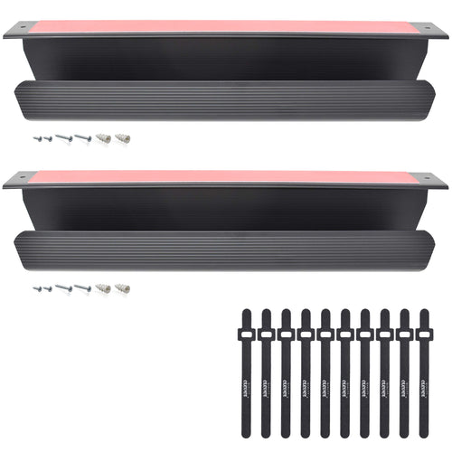 Cable Management Tray Under-Desk On-Wall or Side-of-Desk 17x4x2.4” 2-PK Hide & Organize Your Cables Power Supplies and Power Strips Bonus 10-Pk Cable Ties