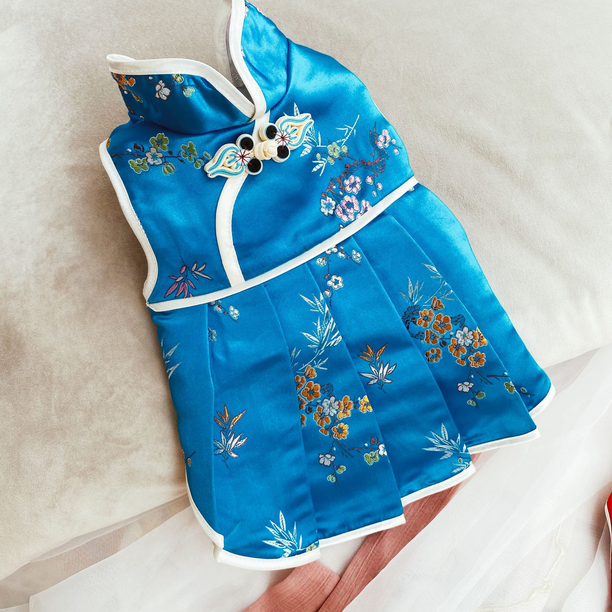 Pisces Red and Blue Chinese Style Pet Cheongsam