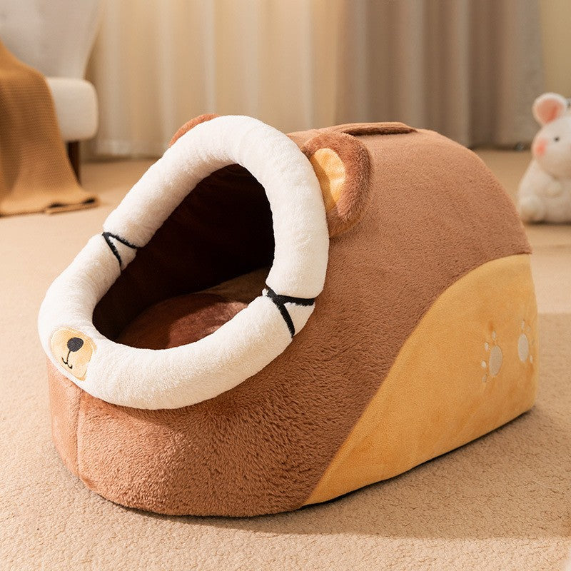 Half-Enclosed Pet House for Small Dogs and Cats