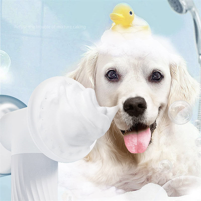 Automatic Foaming Pet Bath Brush with Soap Dispenser