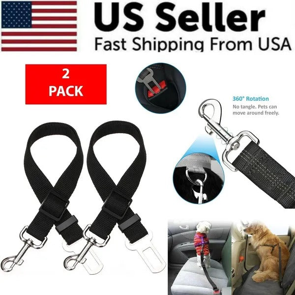 2 Pack Adjustable Pet Safety Seatbelt