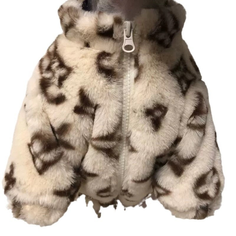 Autumn Winter Smoked Fur Dog Coat