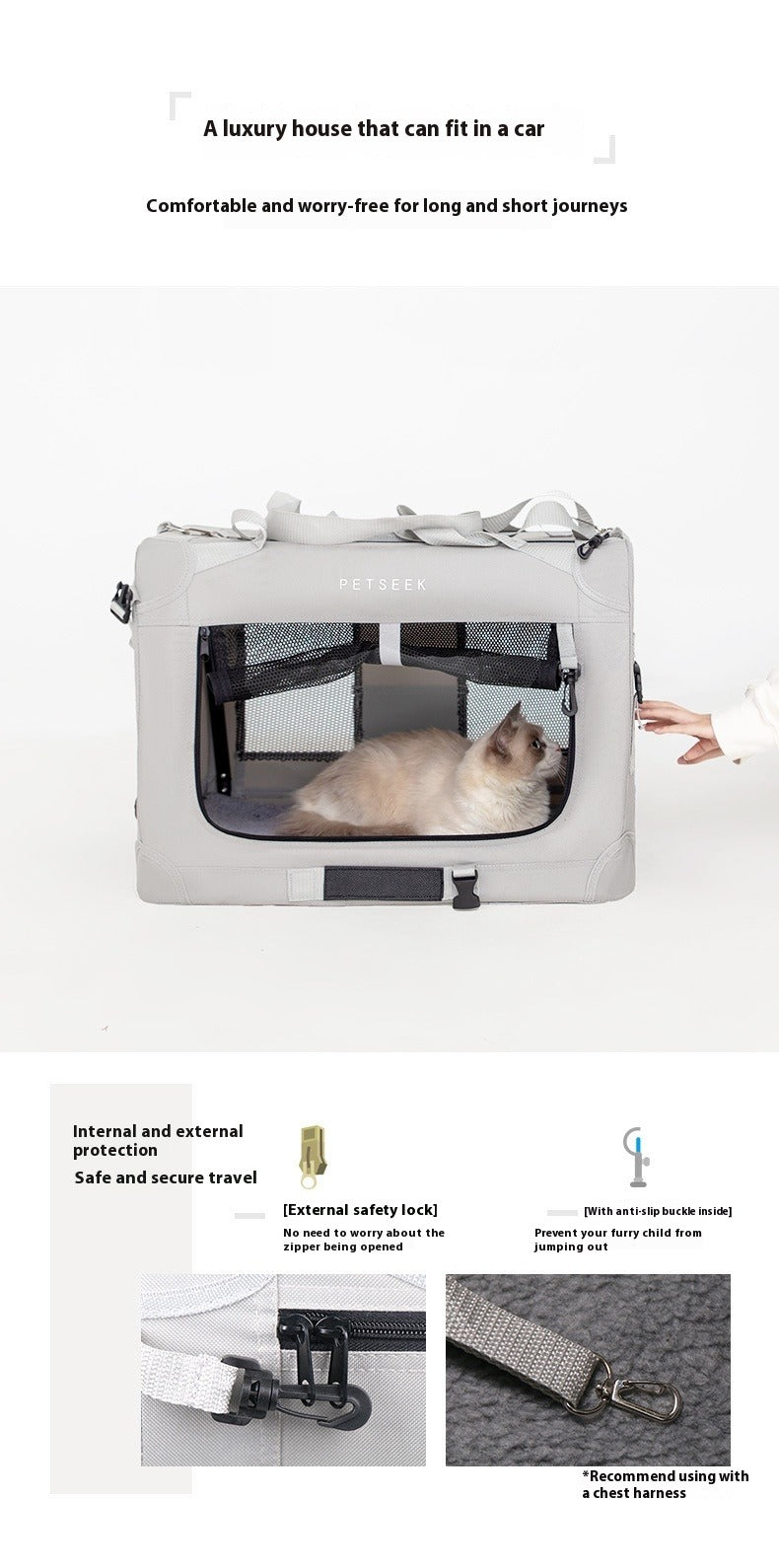 Oversized Folding Cat & Pet Carrier Bag