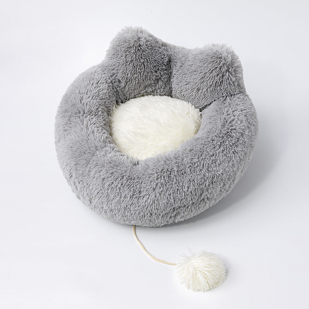 Four Seasons Cartoon Plush Round Pet Nest