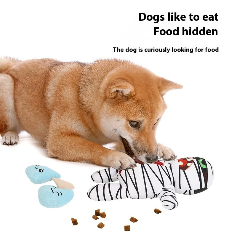 Plush Mummy Pet Food Hiding Toy Set