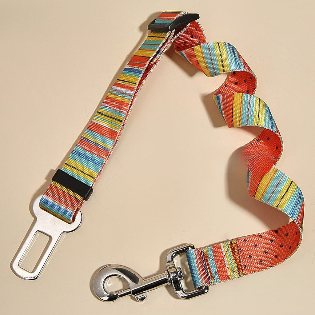 Nylon Dog Car Seat Belt with Hand Holding Rope