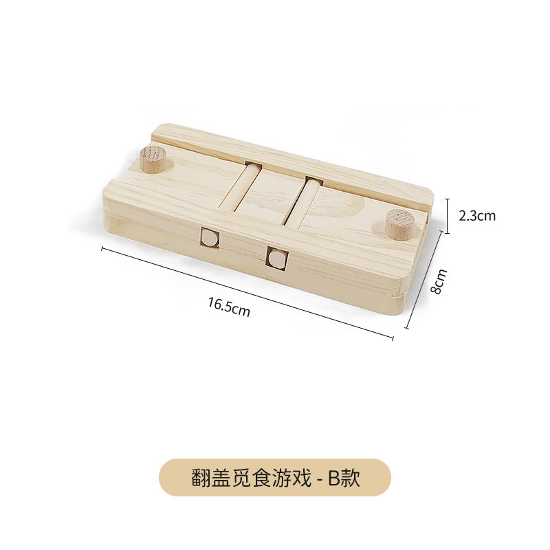 Wooden Foraging Puzzle Toy for Small Animals