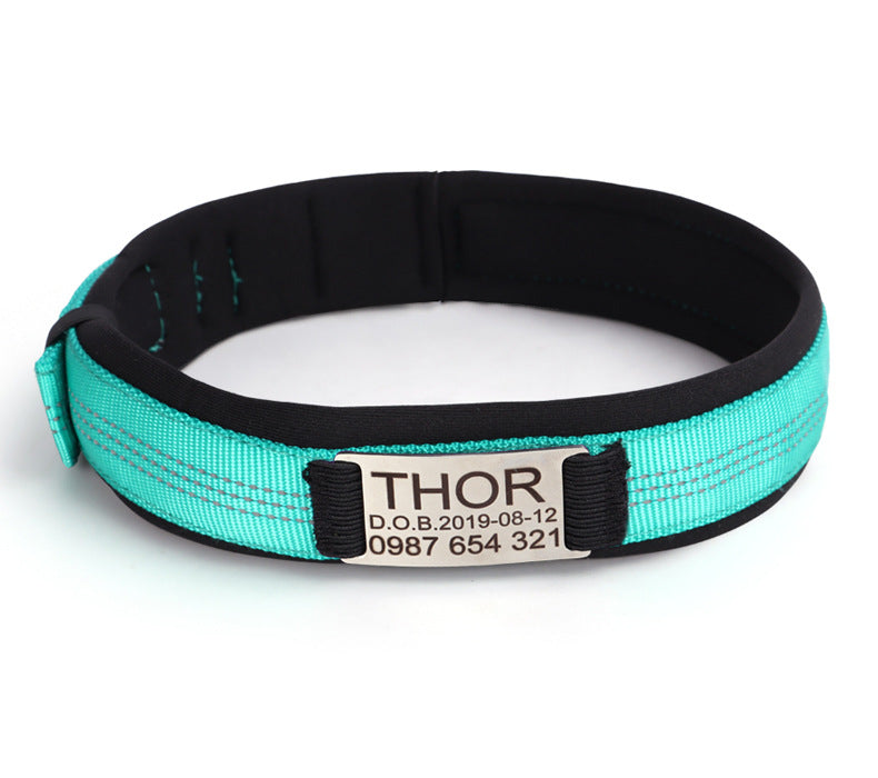 Engraved Anti-Loss Collar with Diving Material Needle Buckle