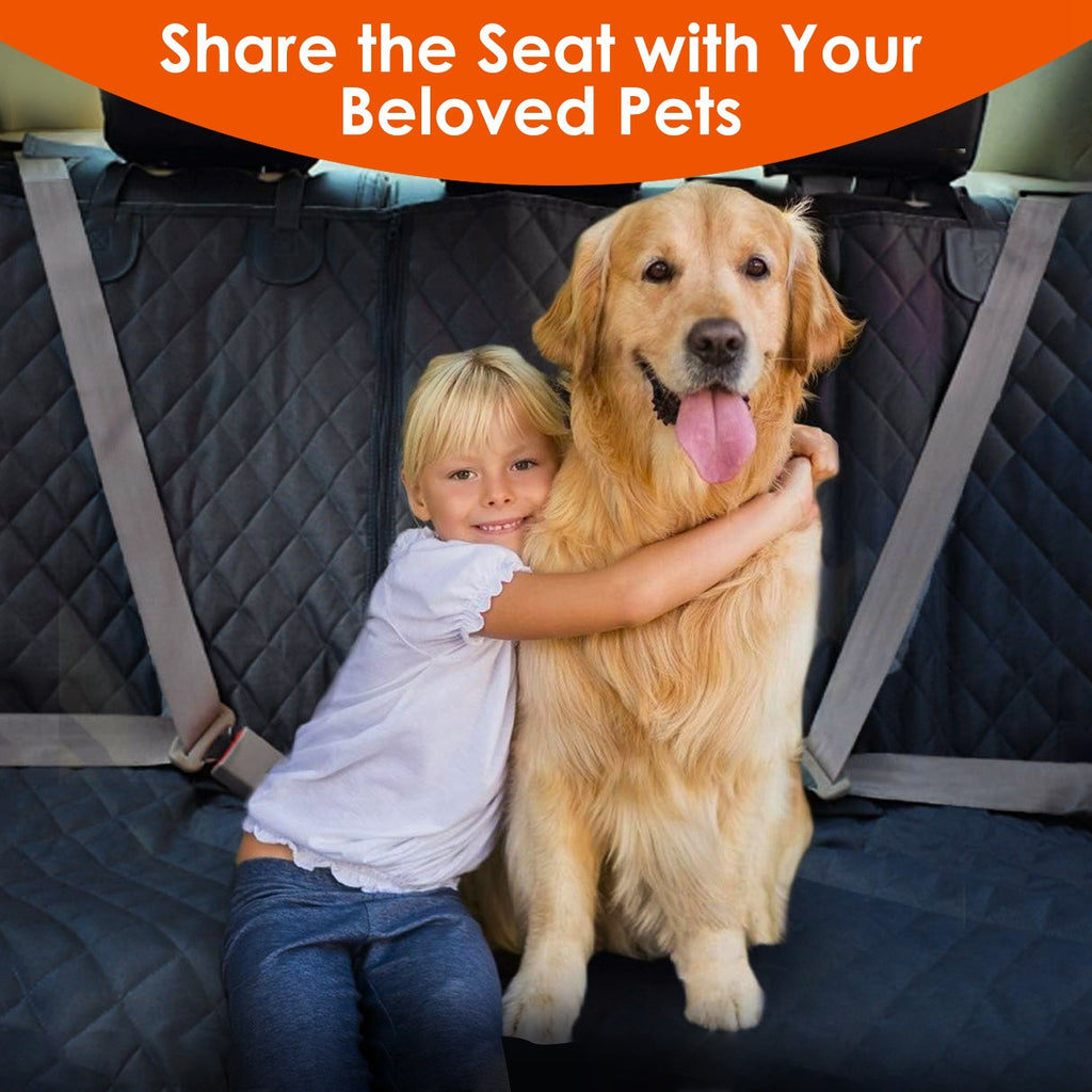 Waterproof Dog Back Seat Cover with Seat Belt