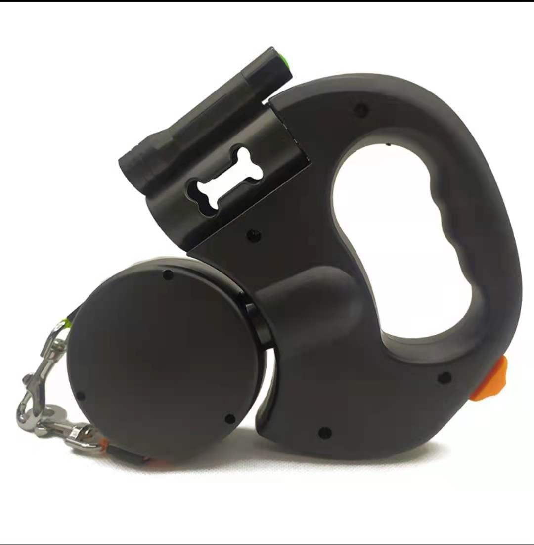 Retractable Dual Dog Leash with Light, 360° Swivel