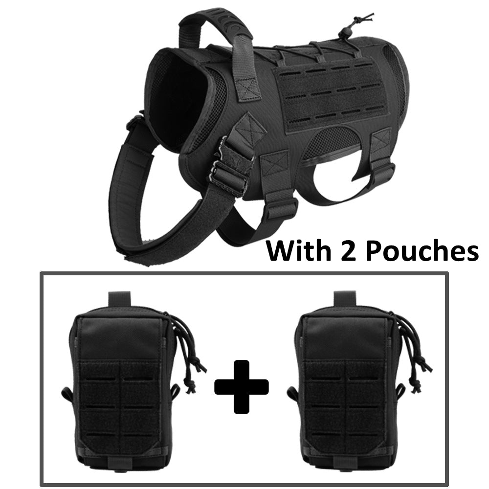 Three Color Nylon Tactical Dog Vest with Leash