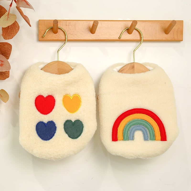 Warm Four-Color Rainbow Love Vest