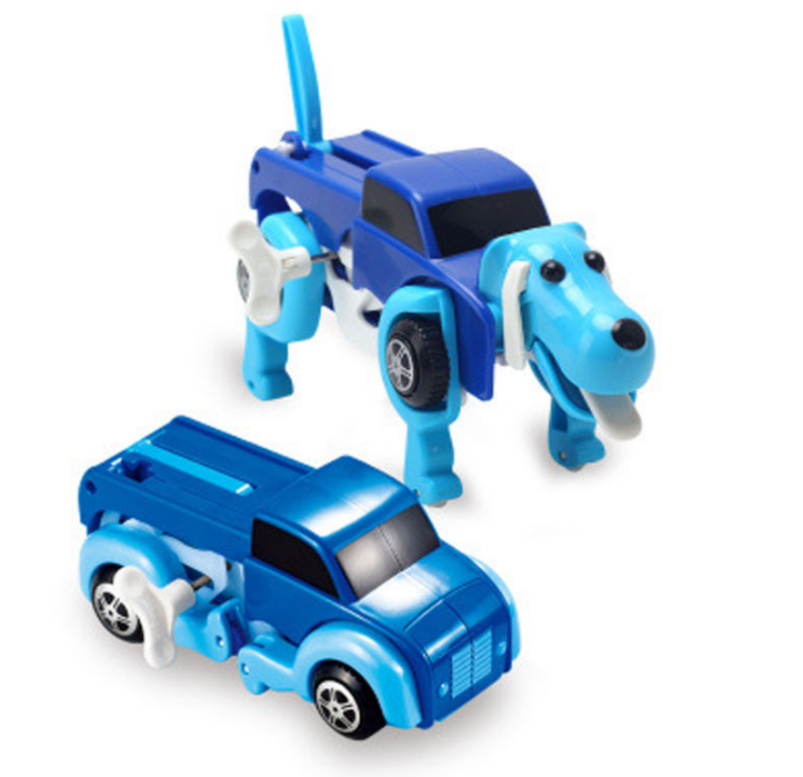 Transforming Wind-Up Dog Toy with Storage Function