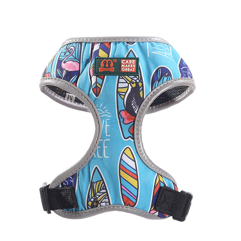 Multicolor Printed Double Layer Dog Harness