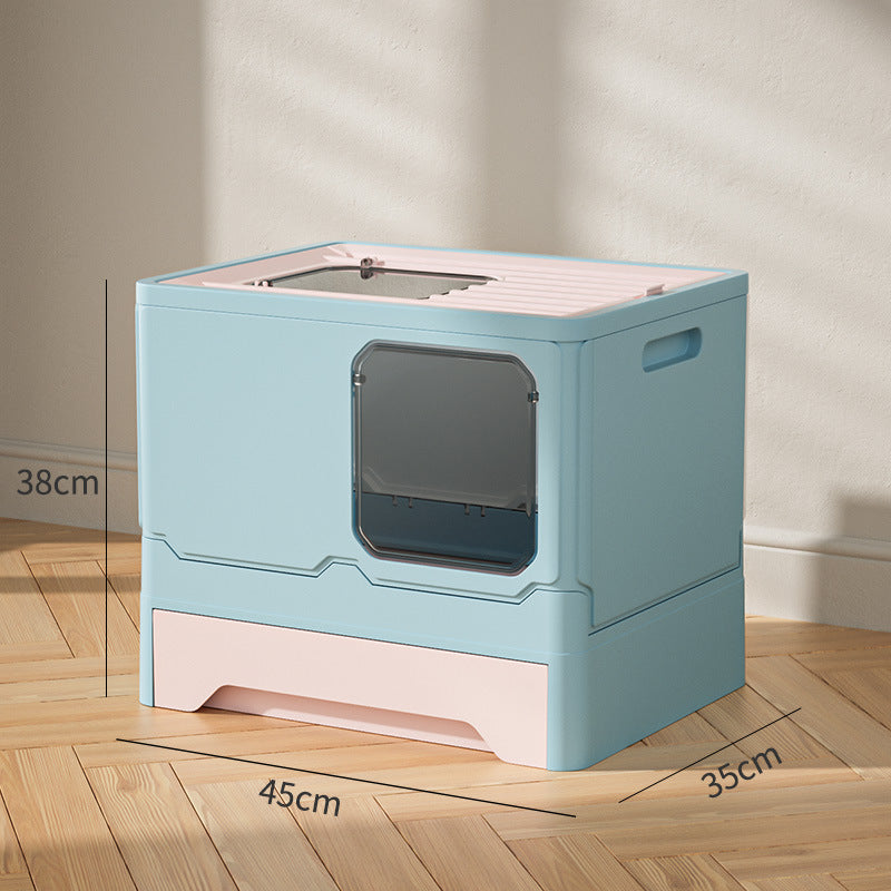 Extra Large Enclosed Cat Litter Box with Drawer