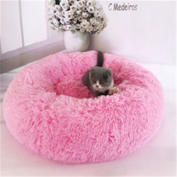 Round Plush Cat & Dog Bed