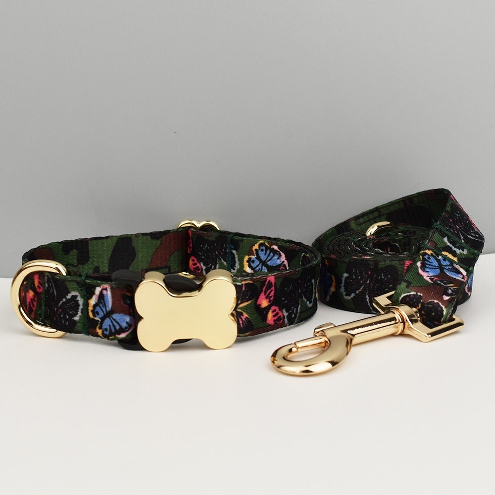 Ethnic Webbing Bone Buckle Pet Collar