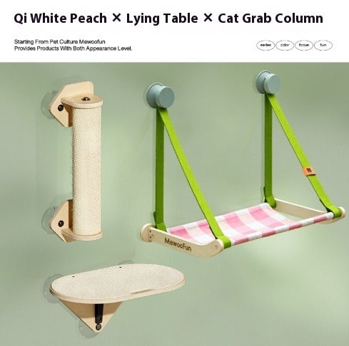 Wall-Mounted Cat Climbing Tree & Scratcher Set